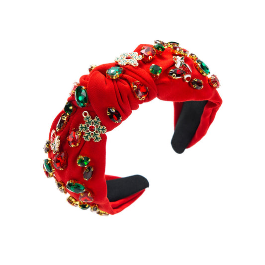 Clara Christmas Designer Headband in Red