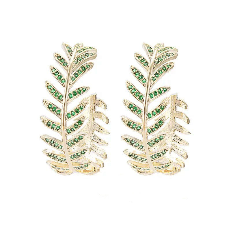 Fern Designer Hoop Earrings