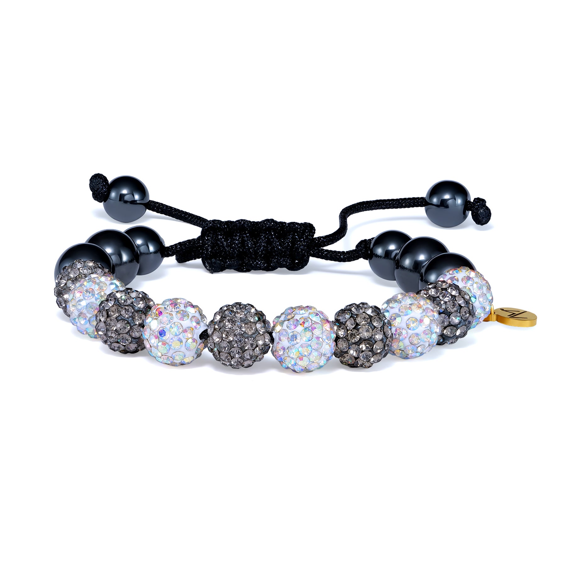 Shamballa Bracelet in Grey & White AB