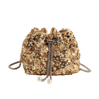 Rena Sequin Handbag in Gold