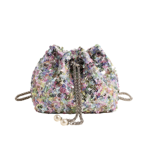 Rena Sequin Handbag in White Multi