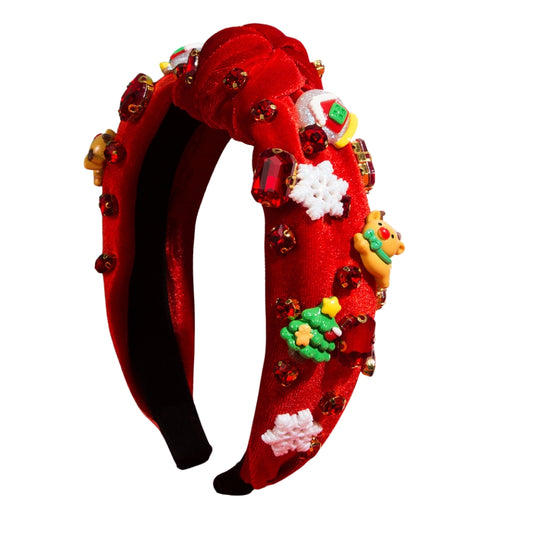 Delin Christmas Designer Headband in Red