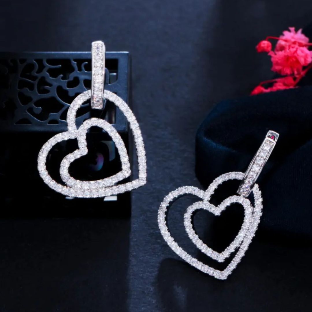 Romila Heart Earring in Silver