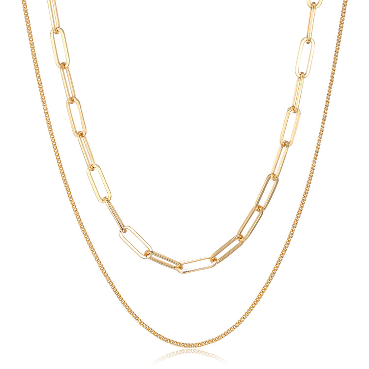 Olivia Layered Designer Necklace in Gold