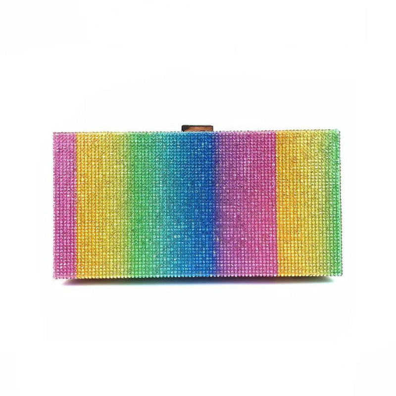 Rylee Rainbow Rhinestone Clutch
