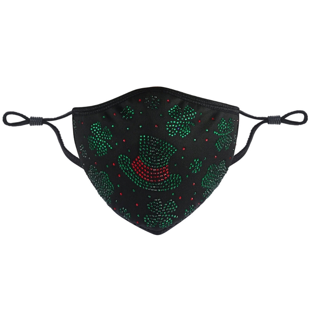 St Patrick's Day Collection! Black Cotton with Crystal Hat & Clover Designs