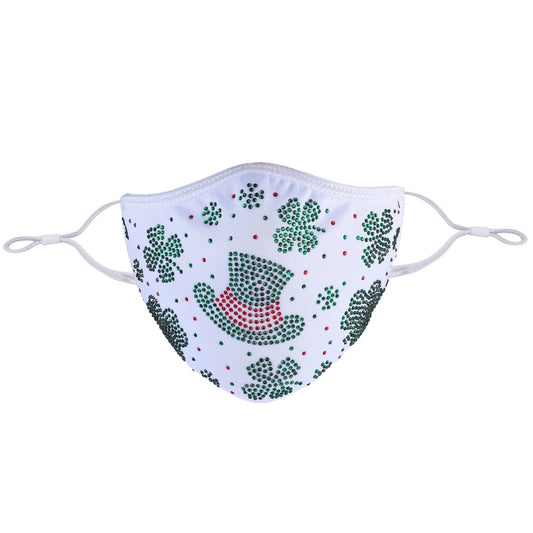 St Patrick's Day Collection! White Cotton with Crystal Hat & Clover Designs