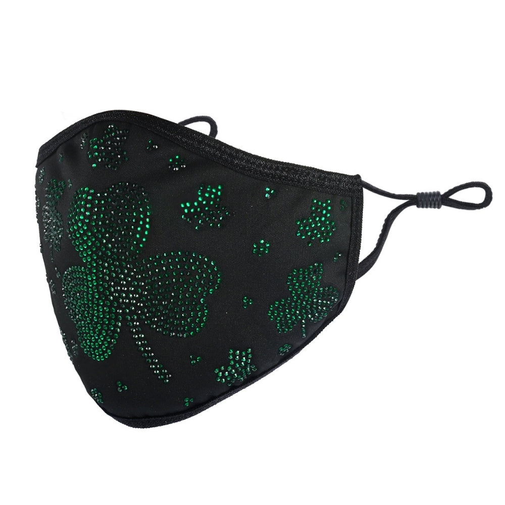 St Patrick's Day Collection! Black Cotton with Green Clover