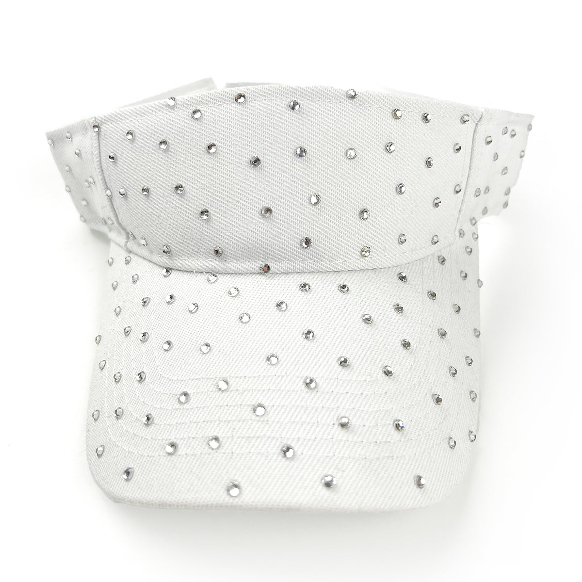 Deza Rhinestone Visor in White