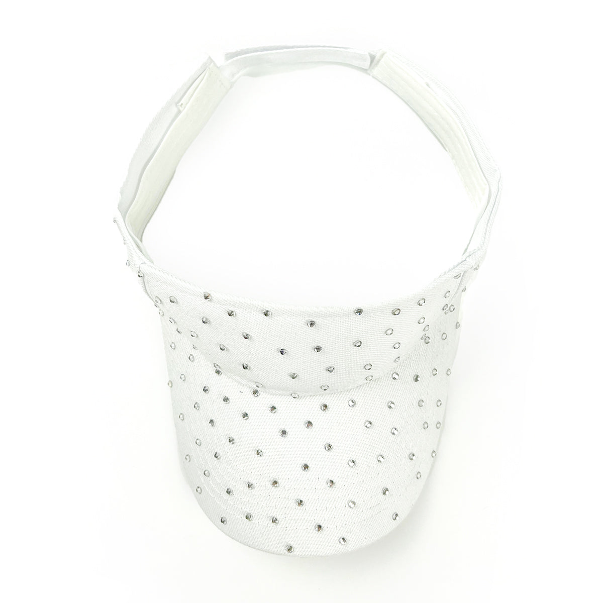 Deza Rhinestone Visor in White