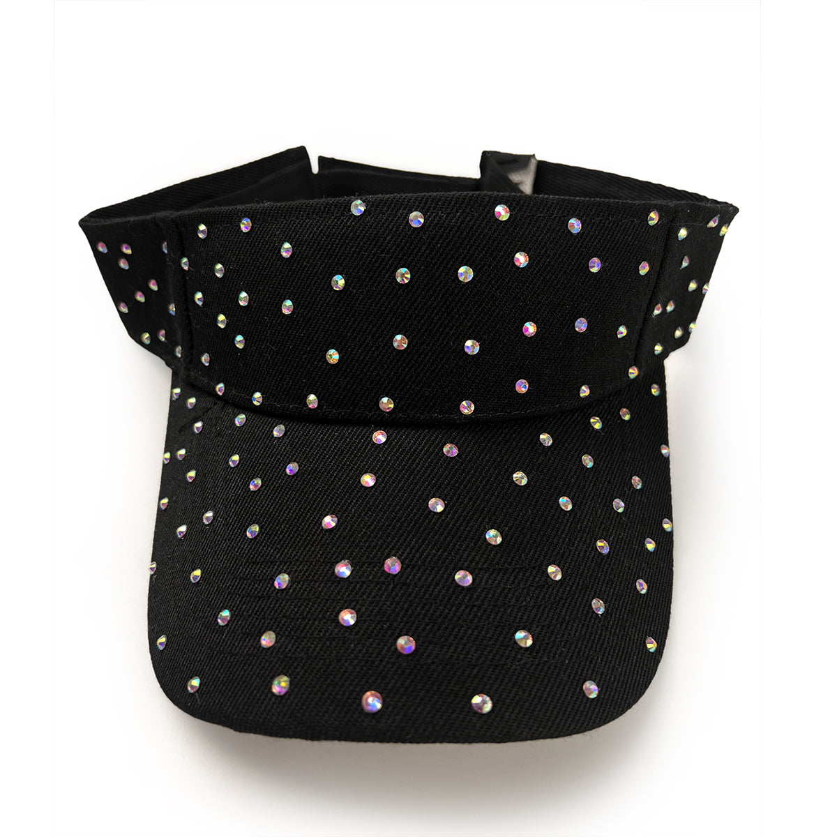 Deza Rhinestone Visor in Black & White