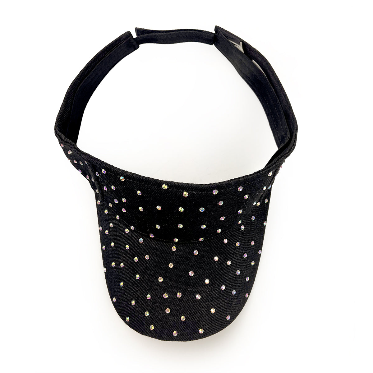 Deza Rhinestone Visor in Black & White
