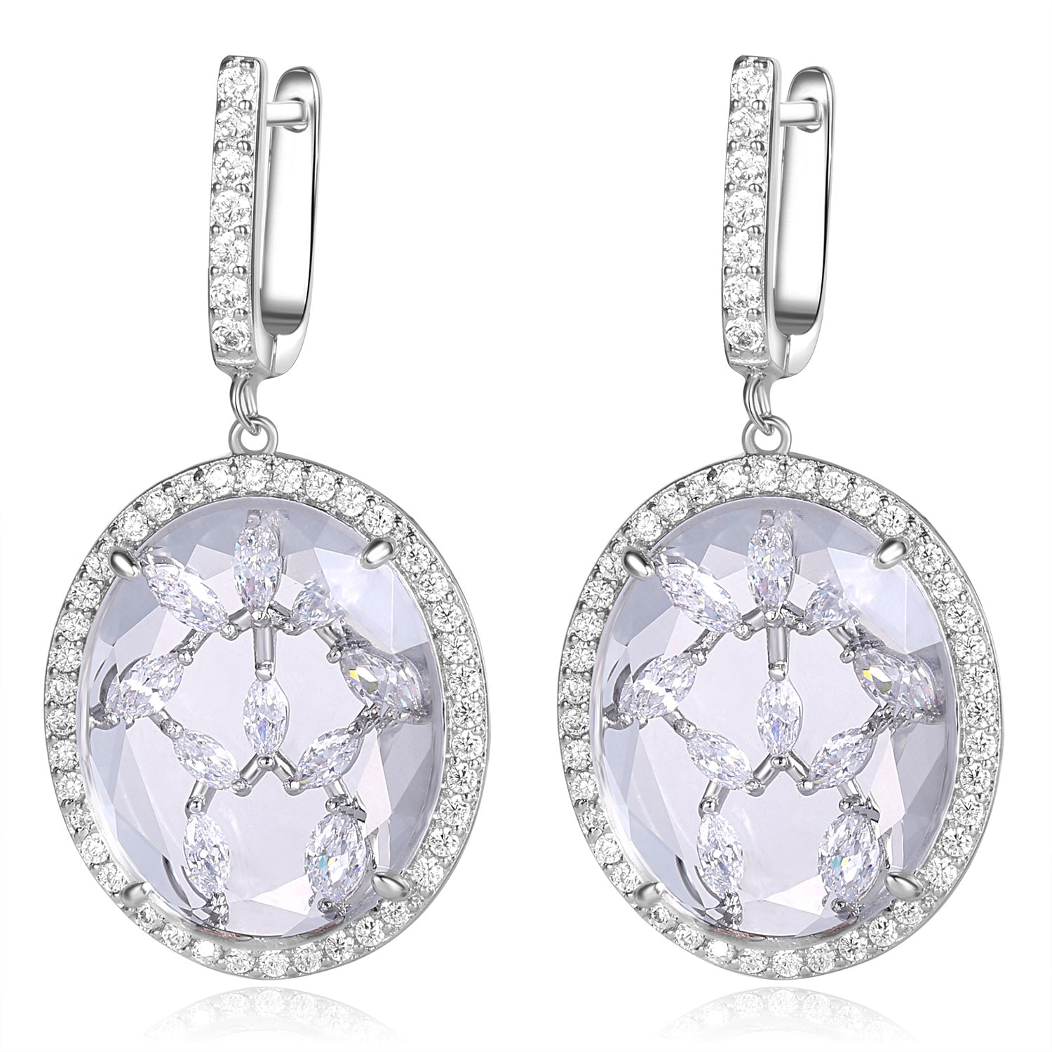 Bridget Clear Stone with CZ Backing Earrings