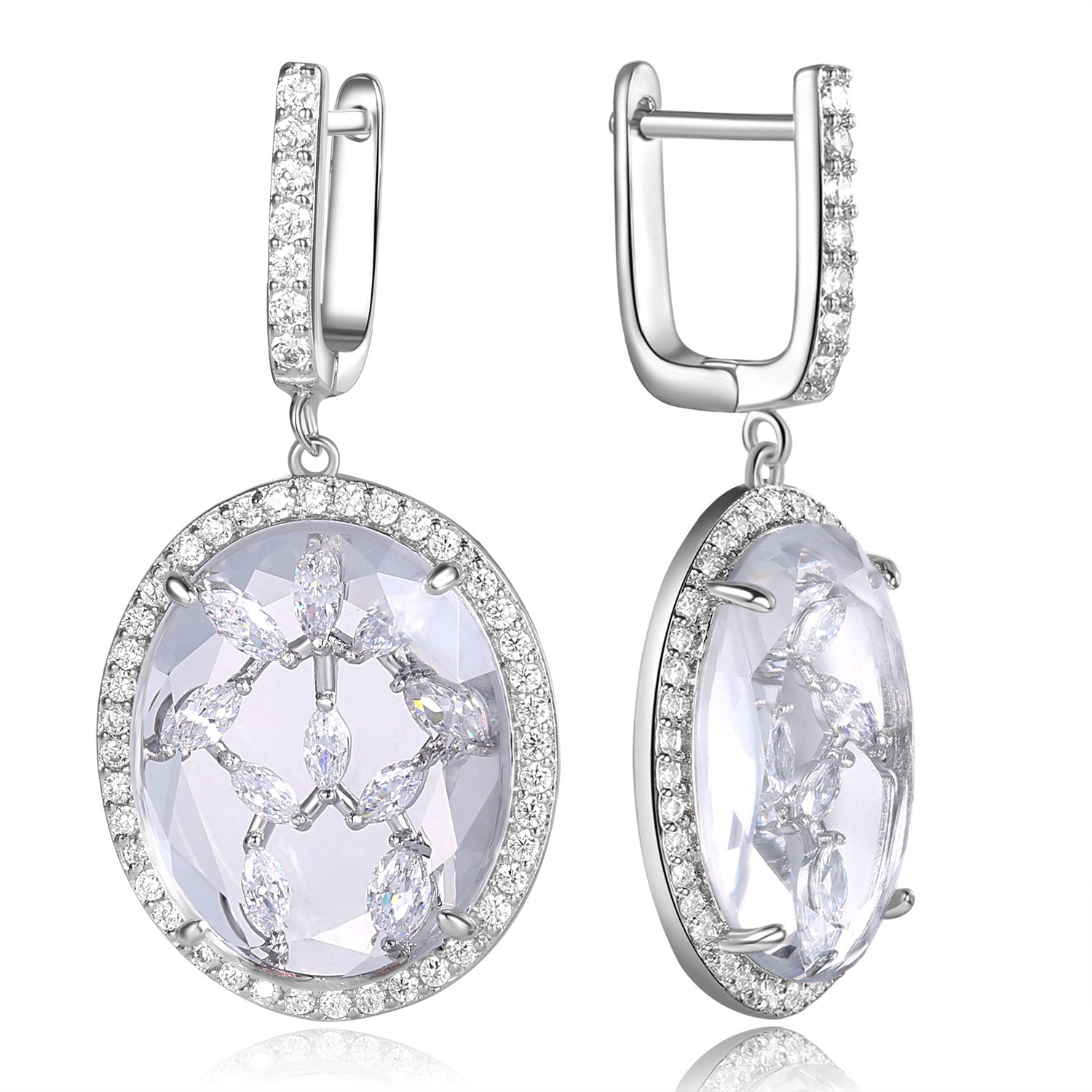 Bridget Clear Stone with CZ Backing Earrings