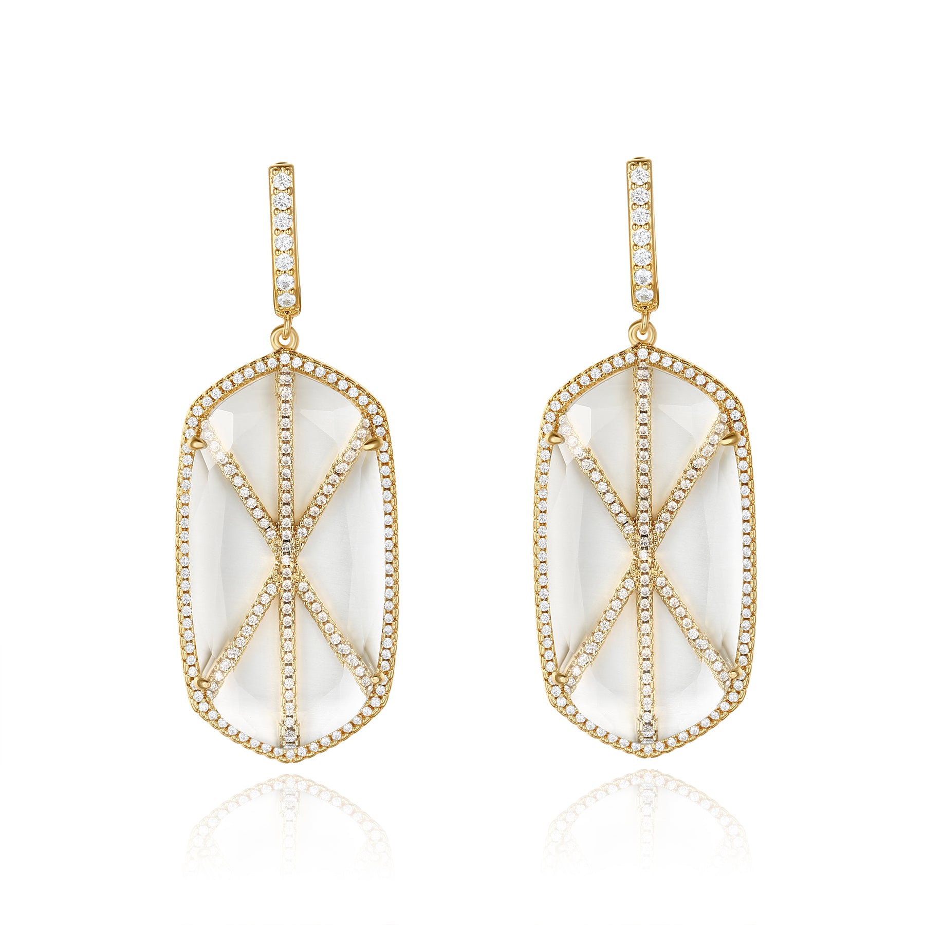 Audra Gold Earrings with Clear Crystal