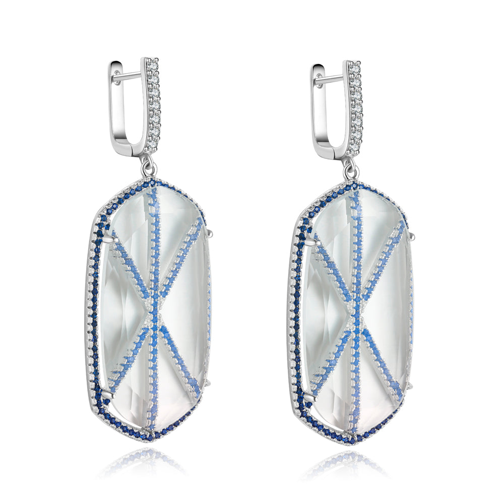 Audra Earrings with Blue CZ