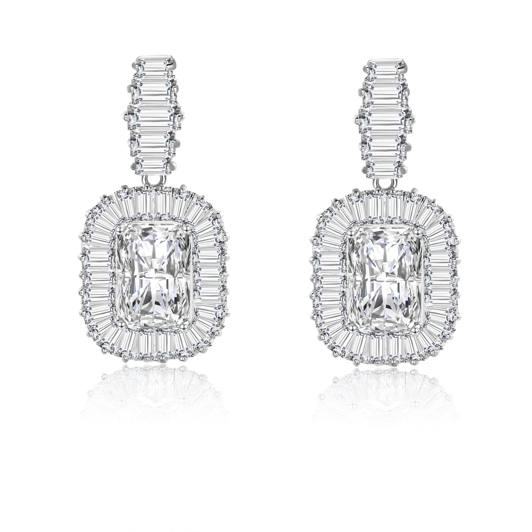 Diana Baguette Cubic Zirconia Earrings
