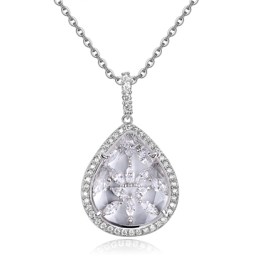 Calista Clear Stone with CZ Backing Pendant