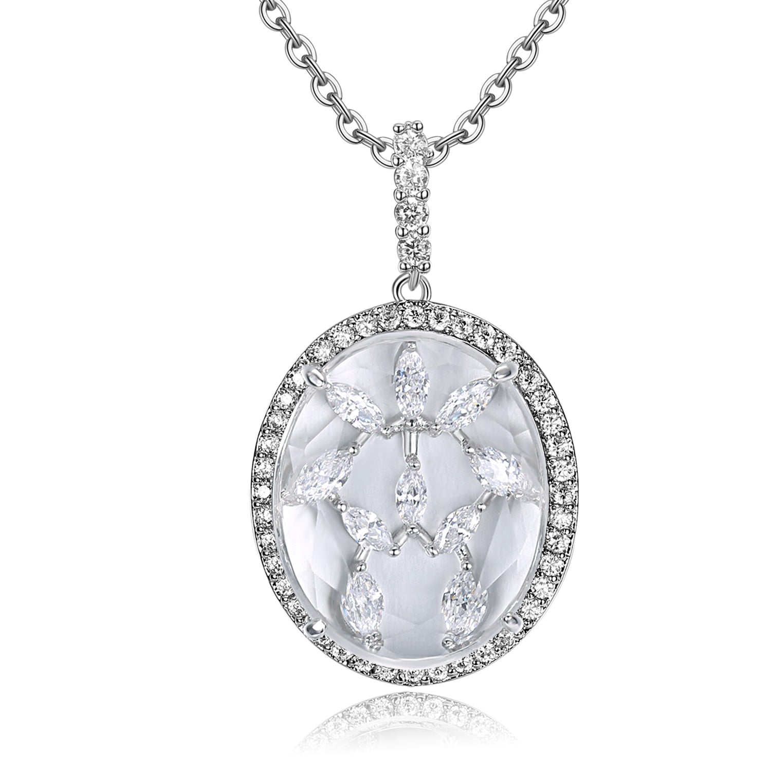 Bridget Clear Stone with CZ Backing Pendant
