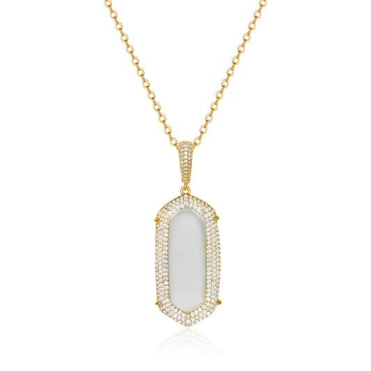 Jamilla Gold Pendant with Clear Crystal