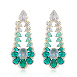 Emily Designer Earrings with Green Cubic Zirconia