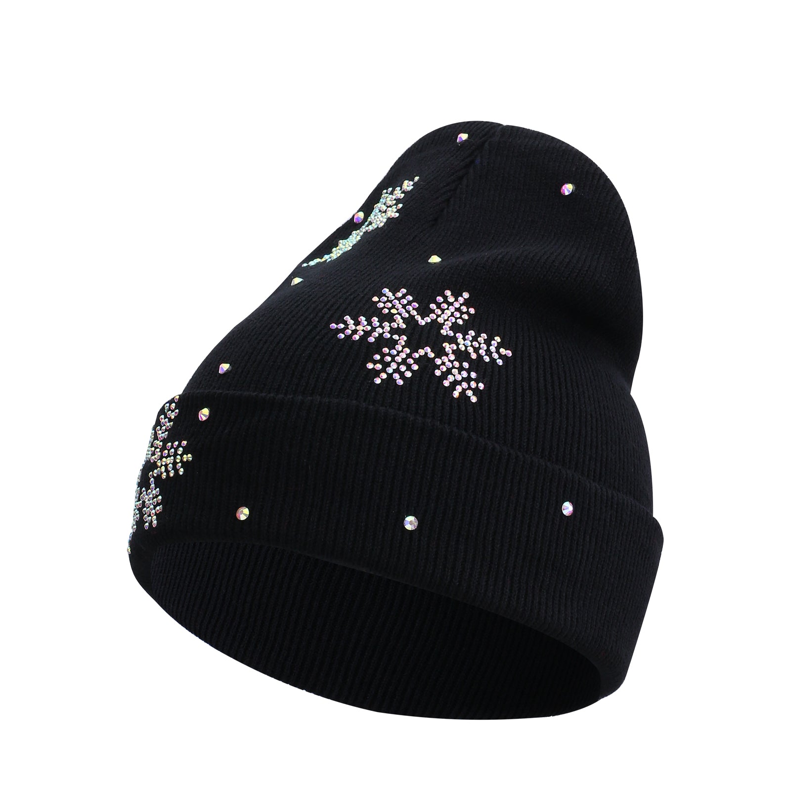 Snowflake Designer Beanie in Black