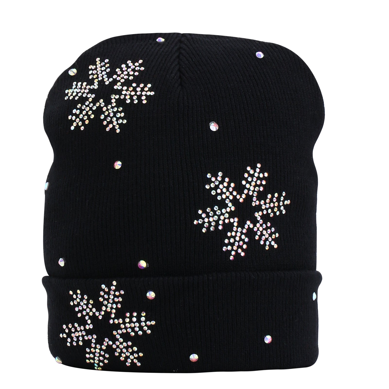 Snowflake Designer Beanie in Black