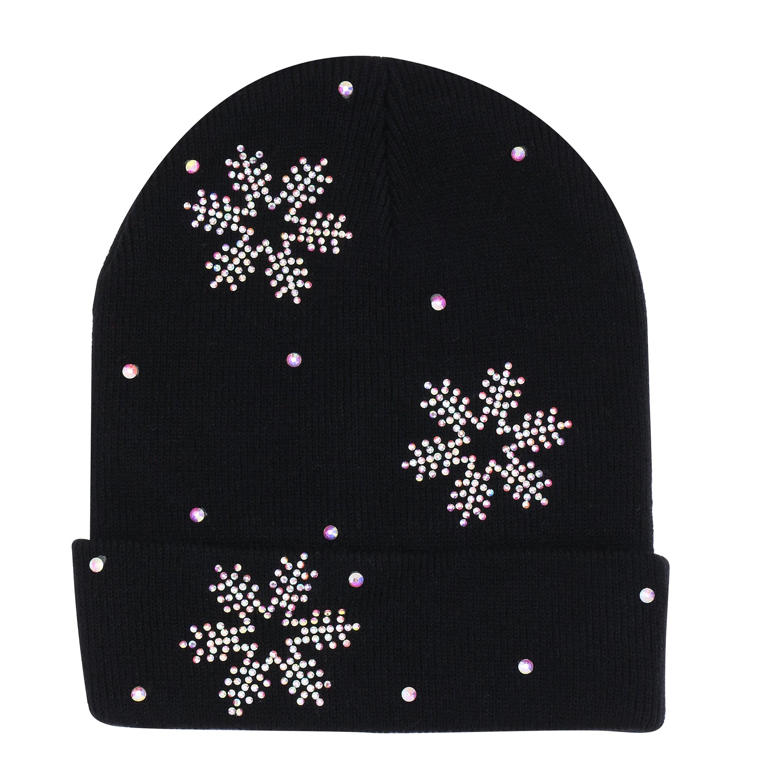 Snowflake Designer Beanie in Black