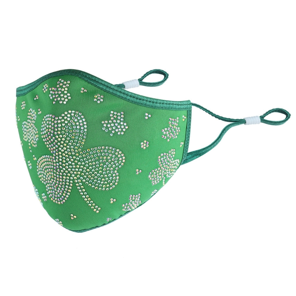 St Patrick's Day Collection! Green Cotton with AB Pearl Crystal Clover