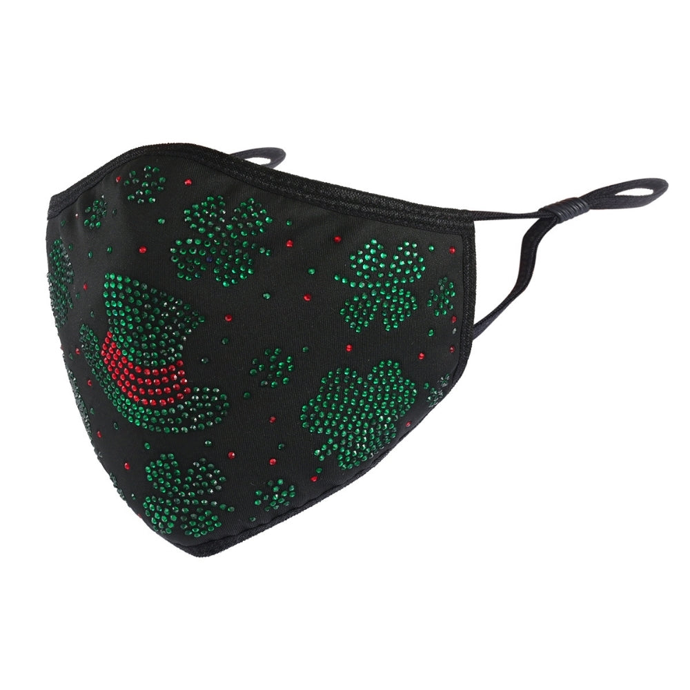 St Patrick's Day Collection! Black Cotton with Crystal Hat & Clover Designs