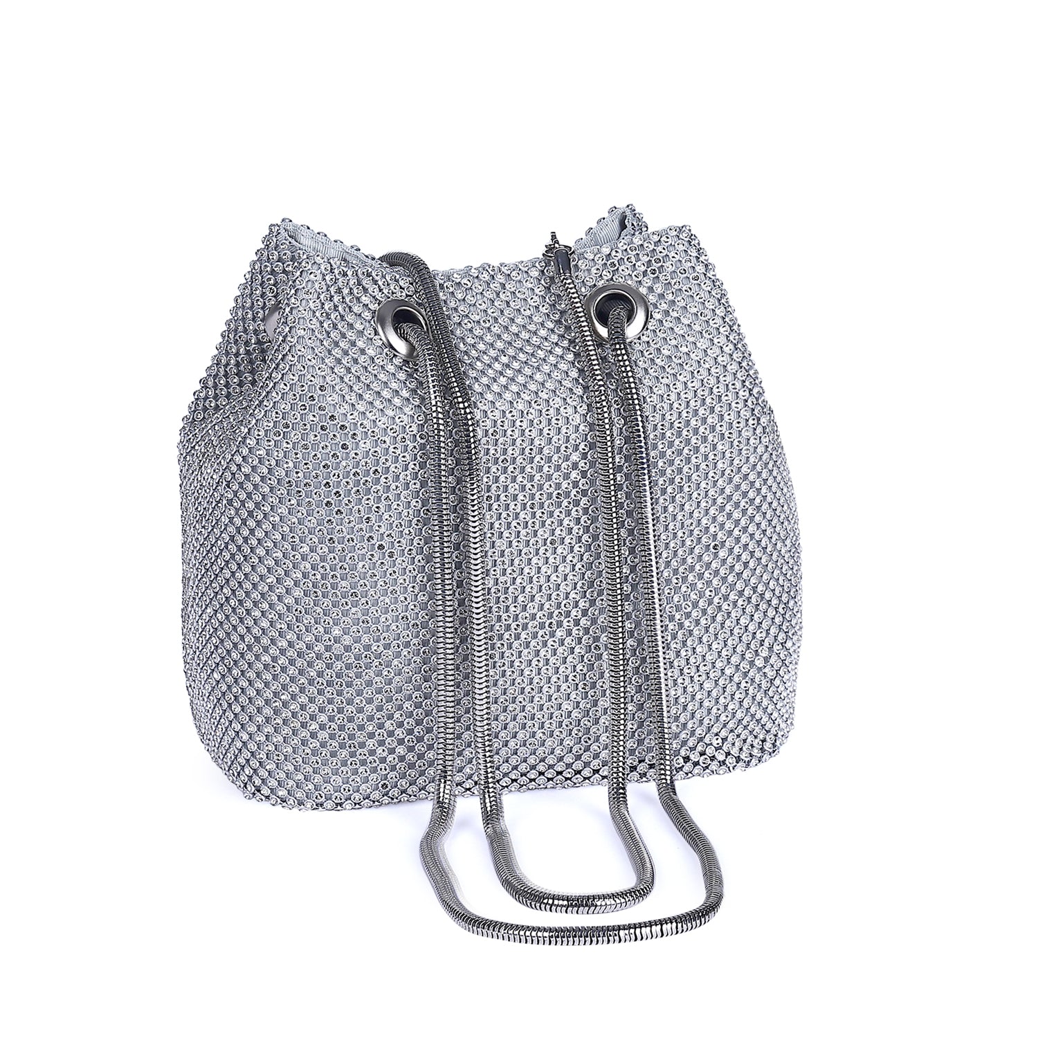 Roxie Silver Rhinestone Handbag