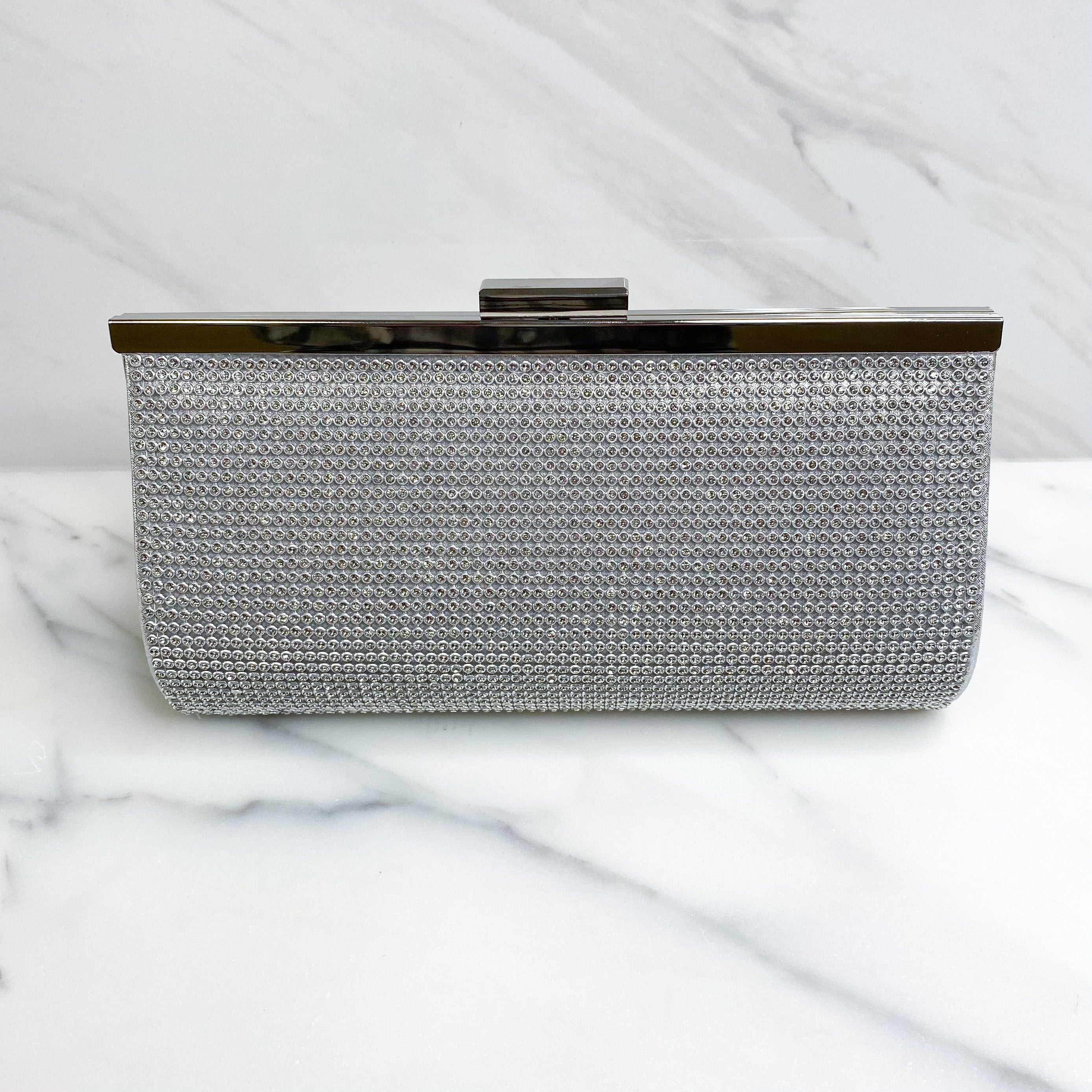 Cara Silver Rhinestone Clutch
