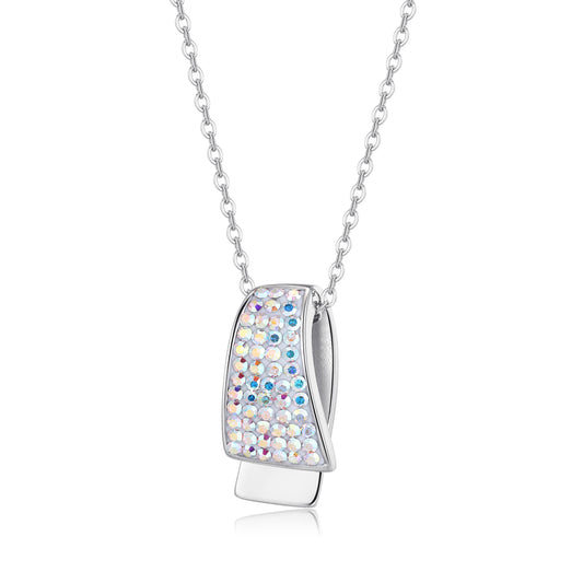 Lucy White AB Crystal Small Pendant Necklace