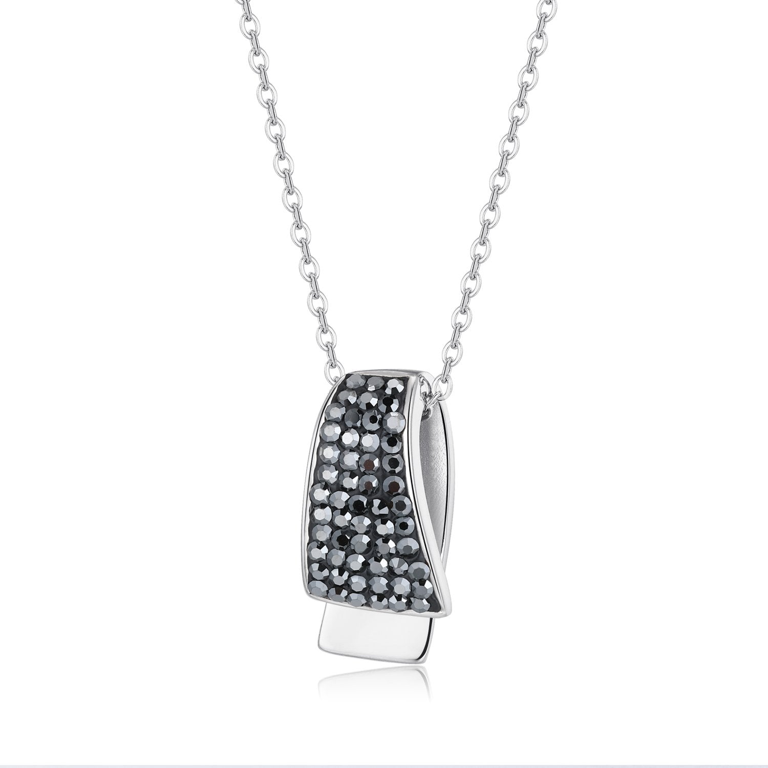 Lucy Black Crystal Small Pendant Necklace