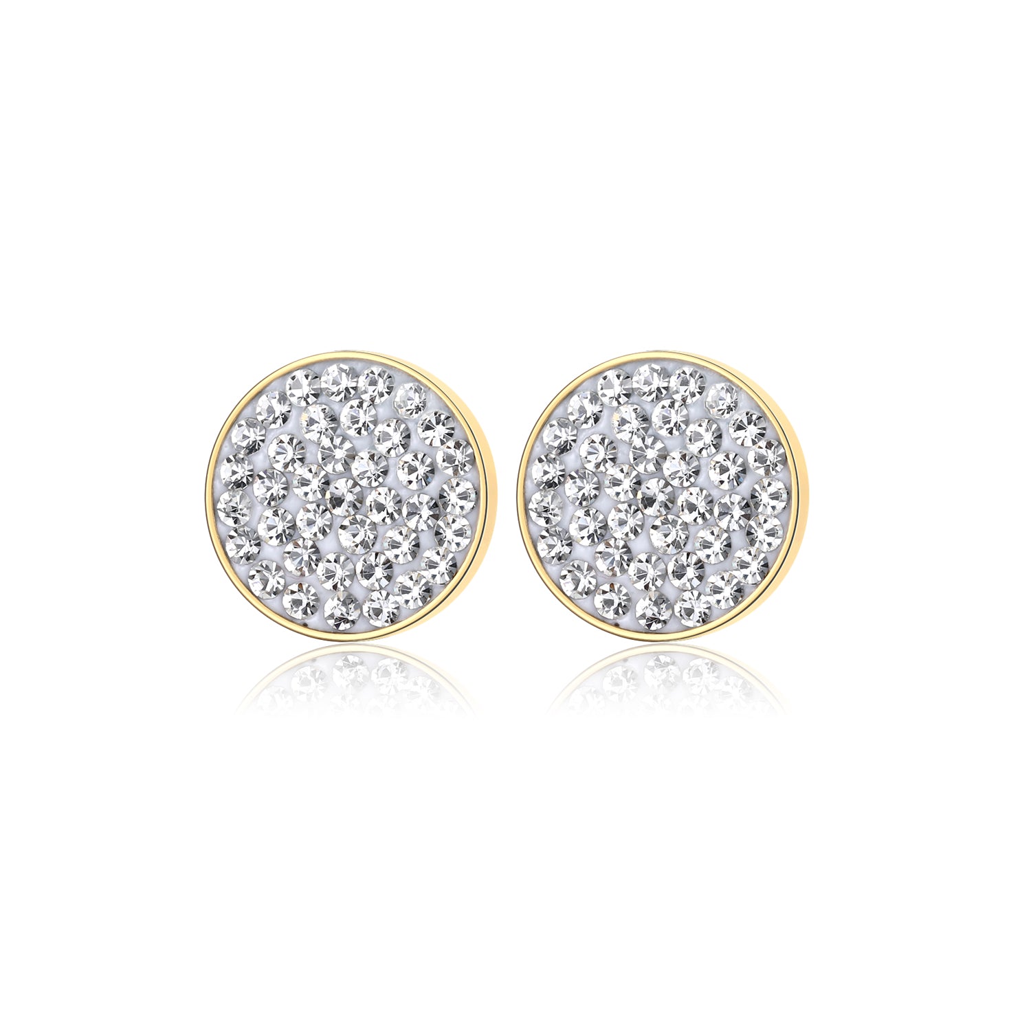 Phoebe Gold Plating White Crystal Studs