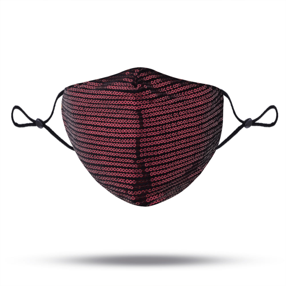 Stella Sequin Face Mask - Maroon
