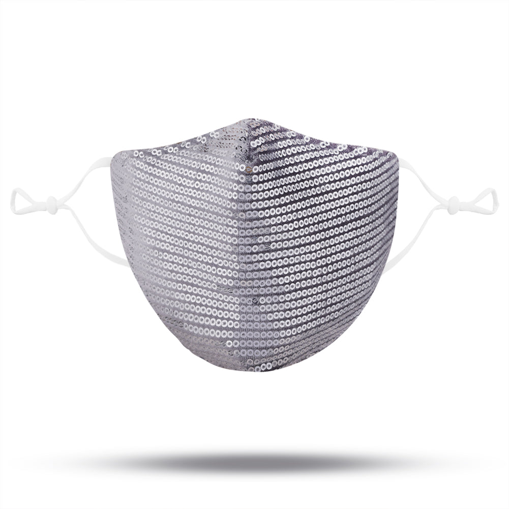 Stella Sequin Face Mask - Silver
