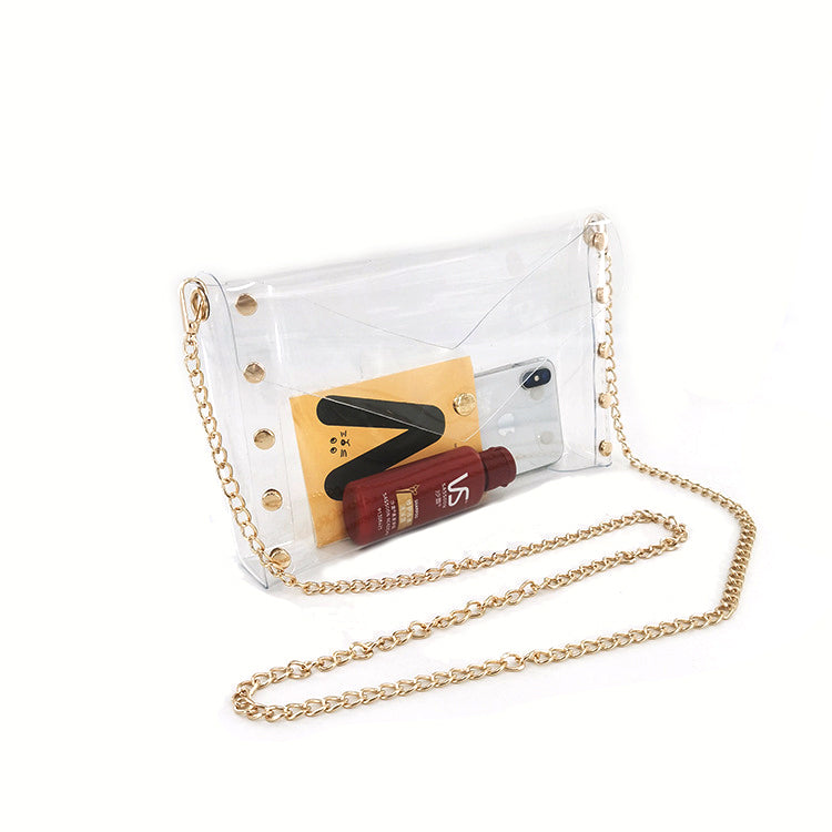 Selena Clear Handbag in Gold