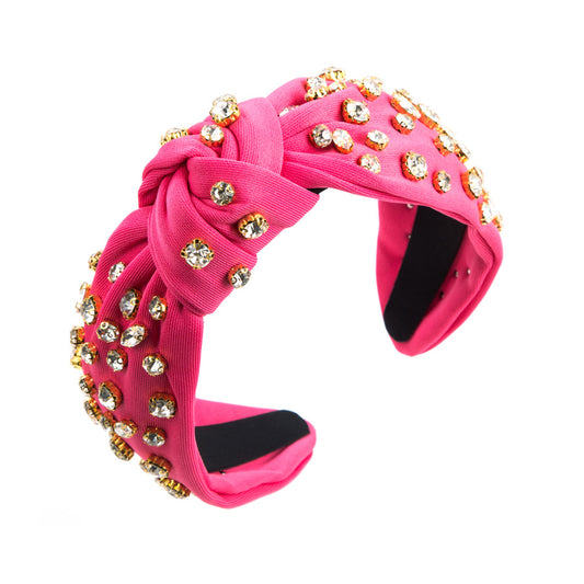 Sherah Studded Headband in Dark Pink