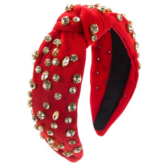 Sherah Studded Headband in Red