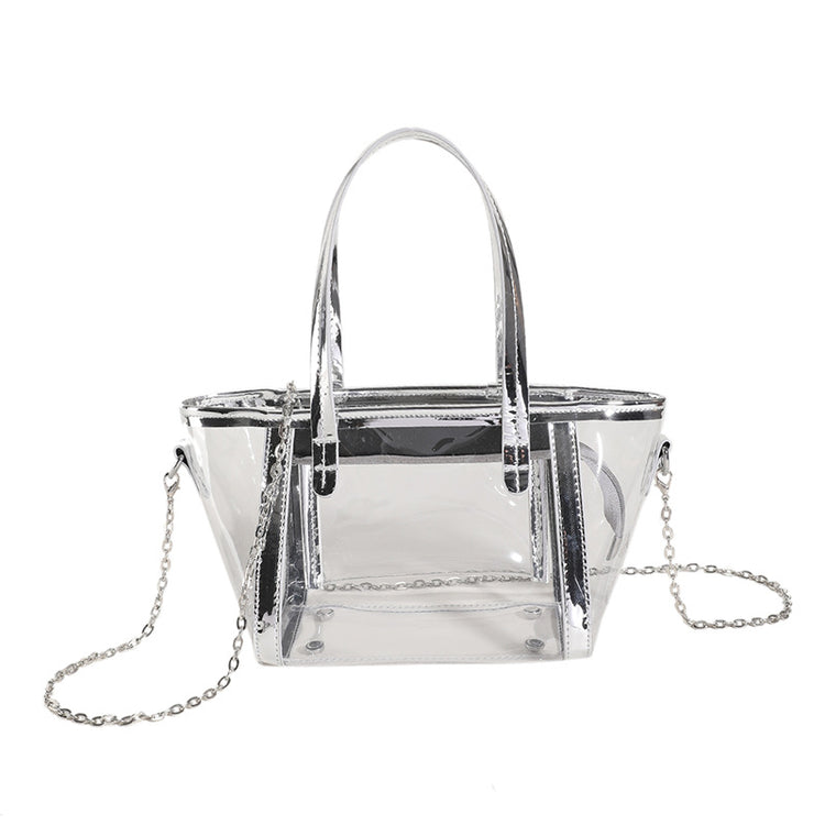 Aya Clear Handbag in Silver