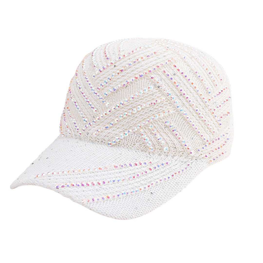 Dara Crystal Hat in White