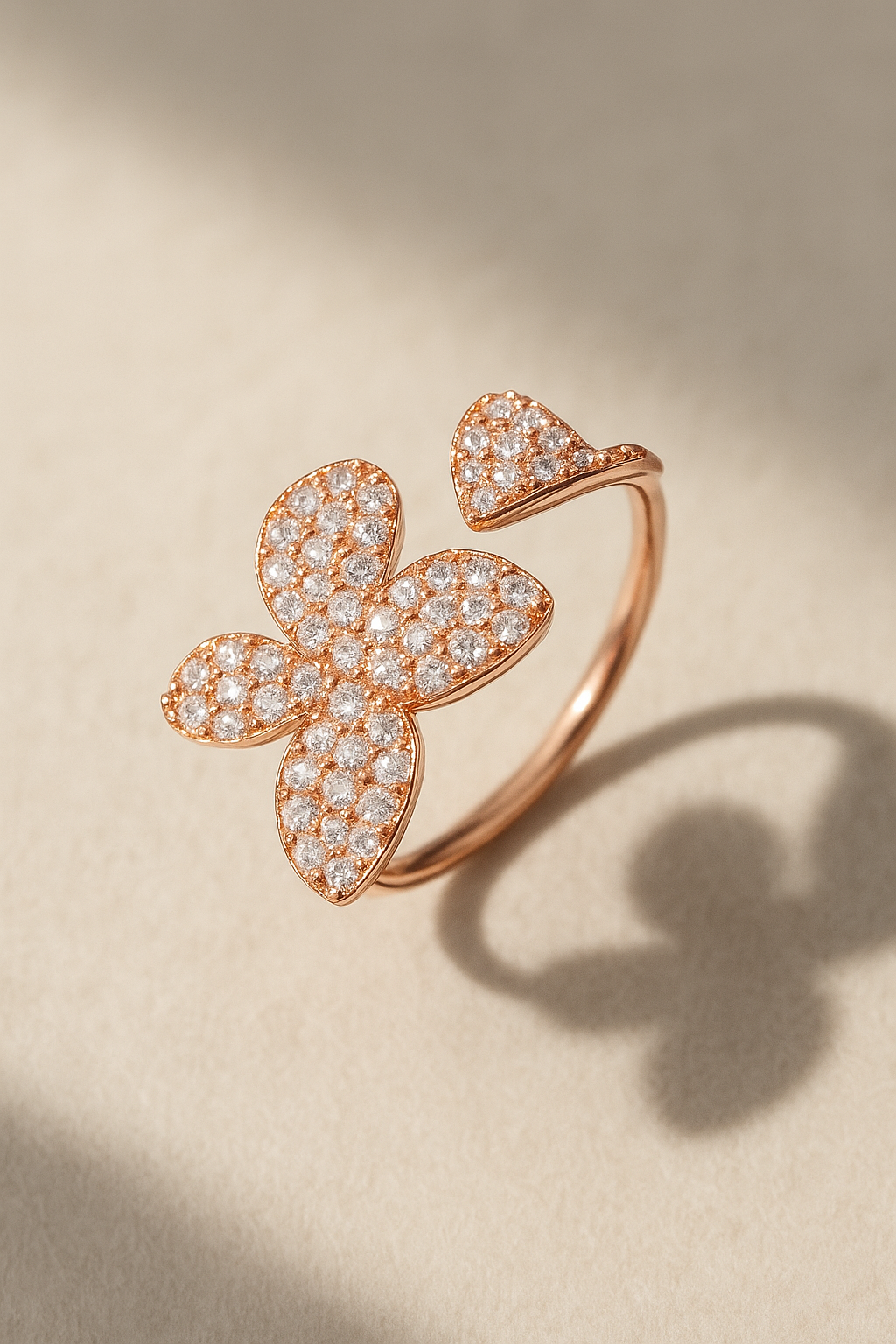 Hana Adjustable Ring in Rose Gold