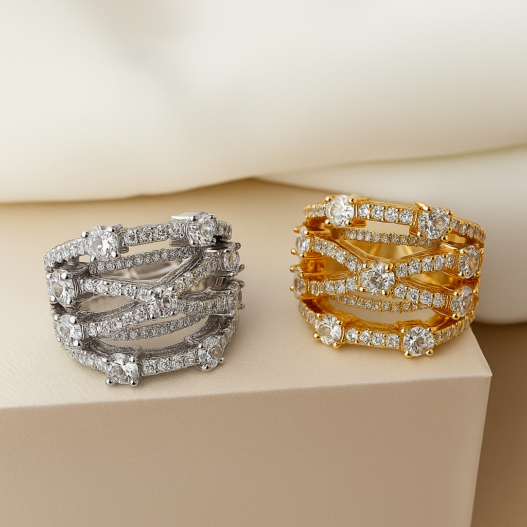 Alindra Adjustable Ring in Gold