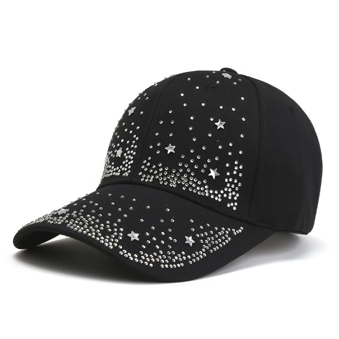 Seren Crystal Hat in Black