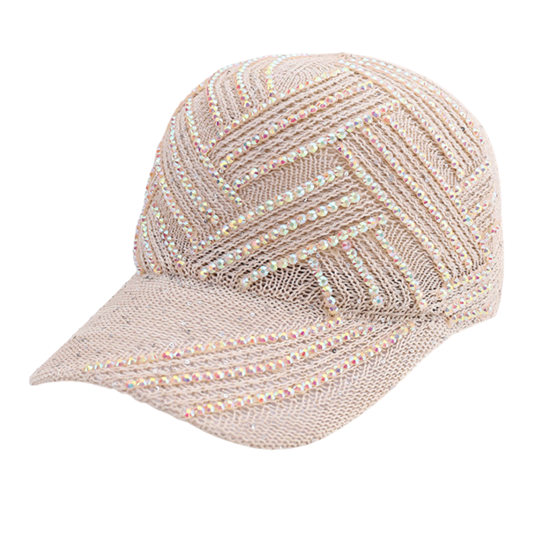 Dara Crystal Hat in Nude