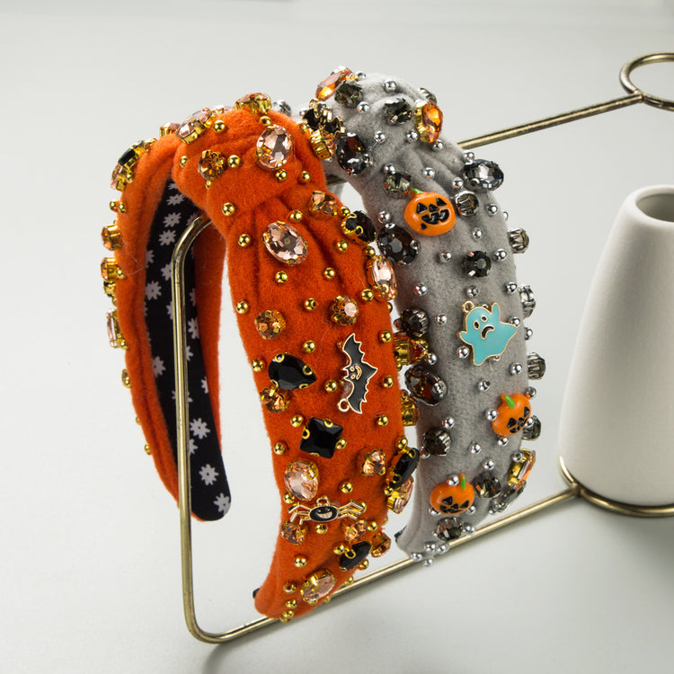Bridgette Halloween Designer-Stirnbänder in Grau