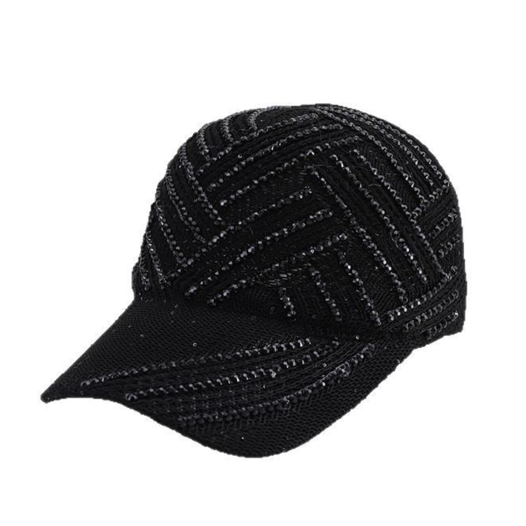 Dara Crystal Hat in Black