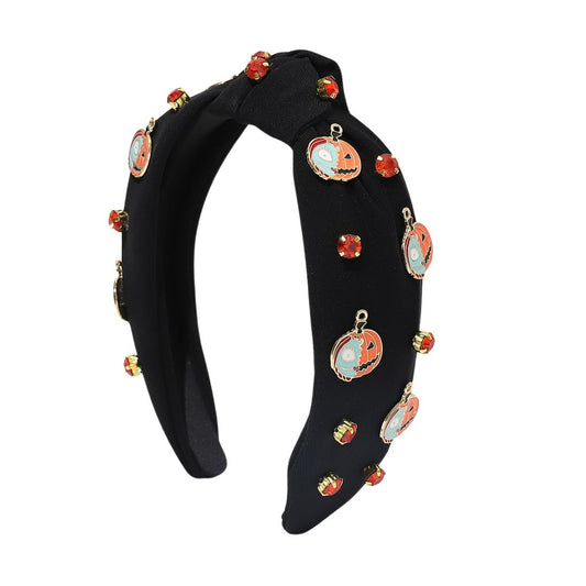 Pumpkin Halloween Headband in Black