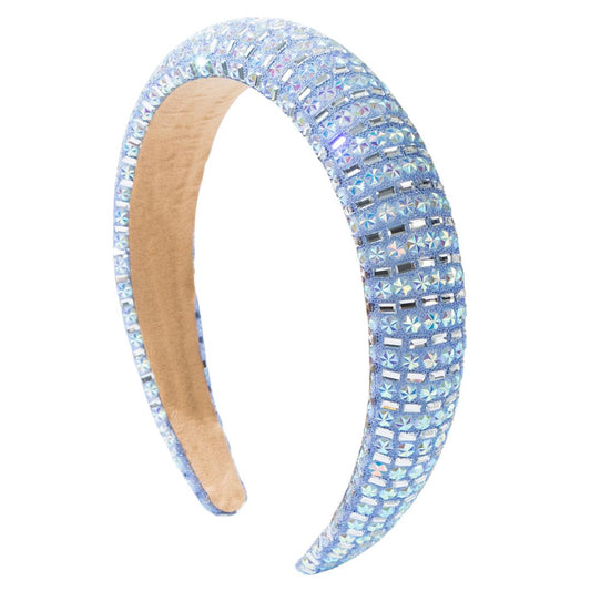 Samira Crystal Headband in Light Blue